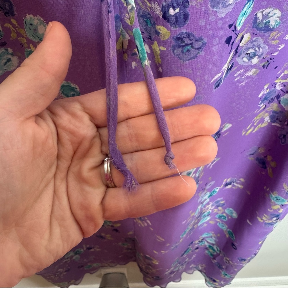 VTG Y2K Babydoll Midi Dress Asymmetrical Hem Size 10 Fairycore Indie Ethereal - Picture 5 of 8